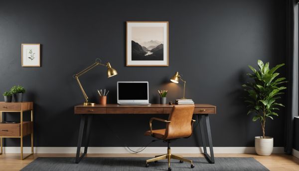 Oser le mur de couleur sombre dans son bureau